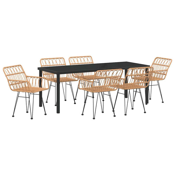 Garten Essgruppe 7-teilig Braun