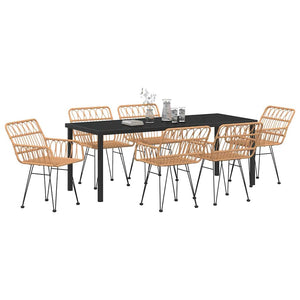 Garten Essgruppe 7-teilig Braun