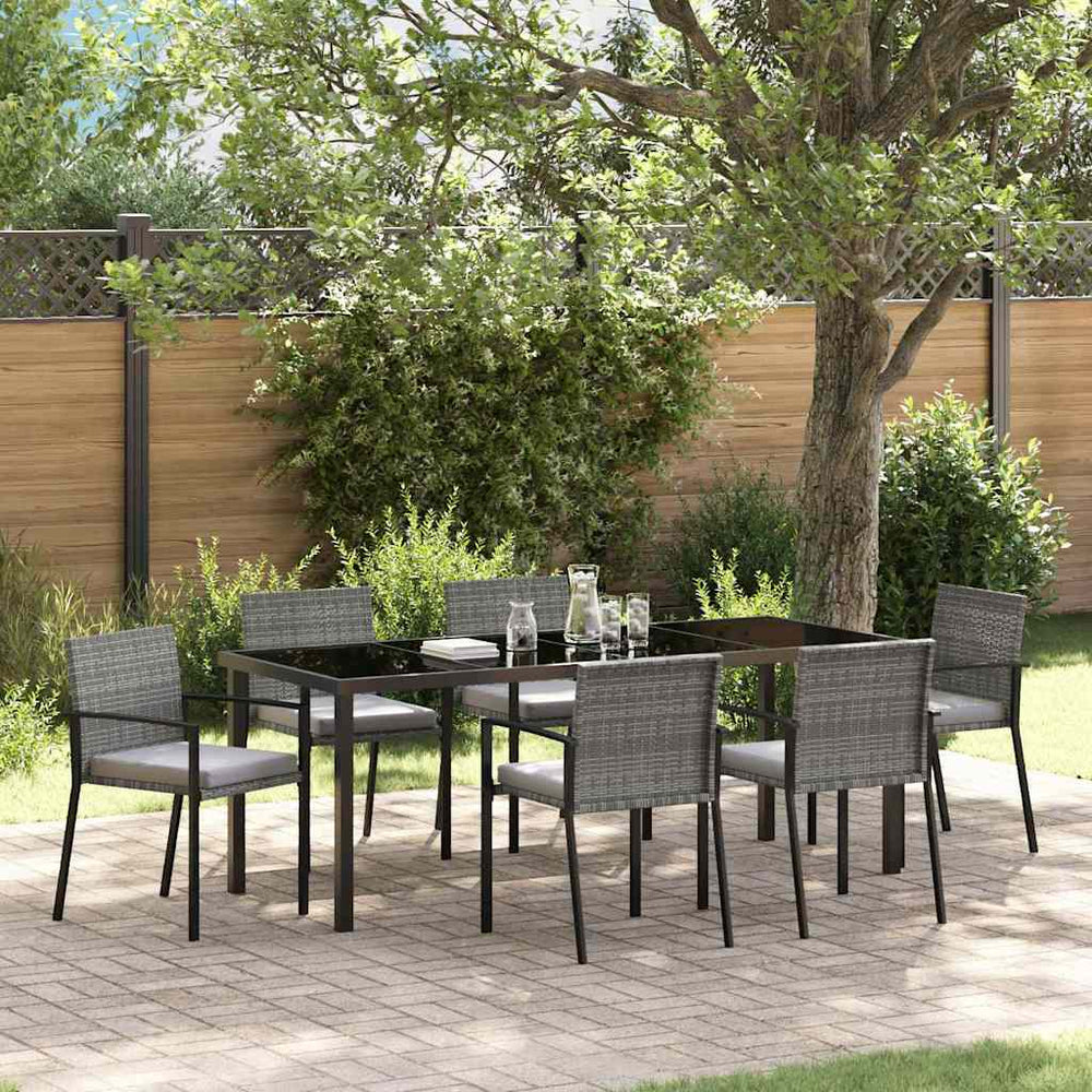 vidaXL Salon de jardin 6 pcs Gris Acier poudré