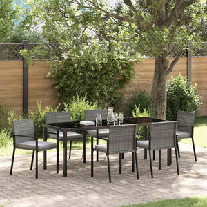6-teilige Garten Essgruppe Grau