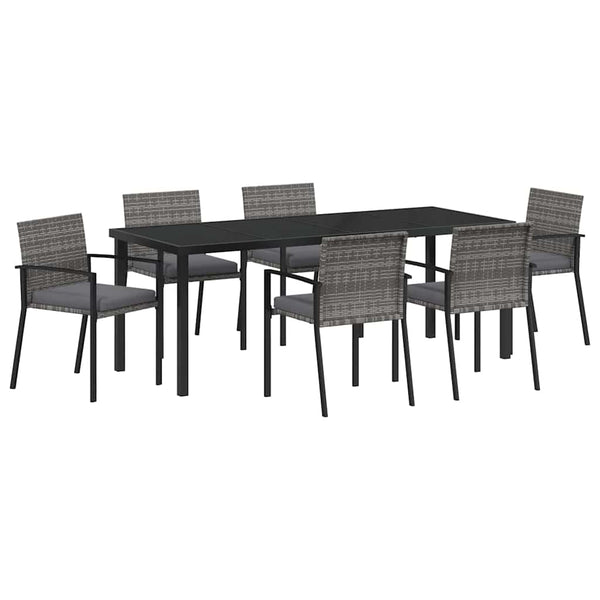6-teilige Garten Essgruppe Grau