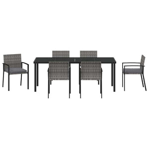 6-teilige Garten Essgruppe Grau