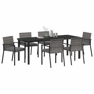 6-teilige Garten Essgruppe Grau