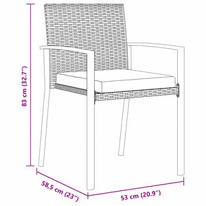 6-teilige Garten Essgruppe Grau