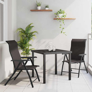 3-teilige Garten Essgruppe, Schwarz