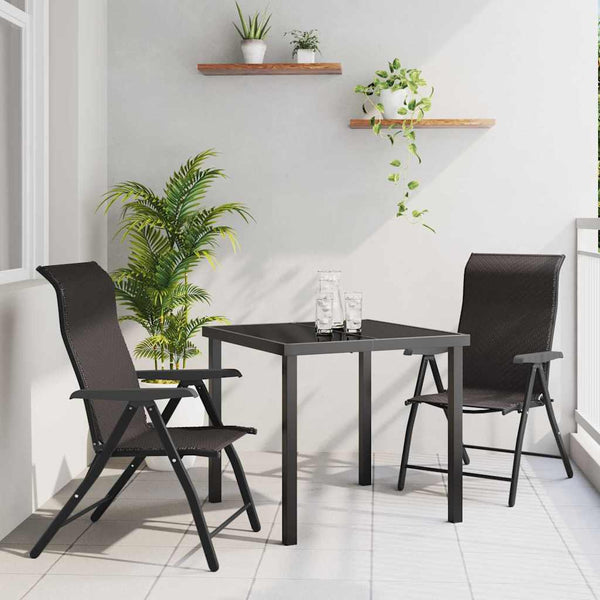 3-teilige Garten Essgruppe, Schwarz