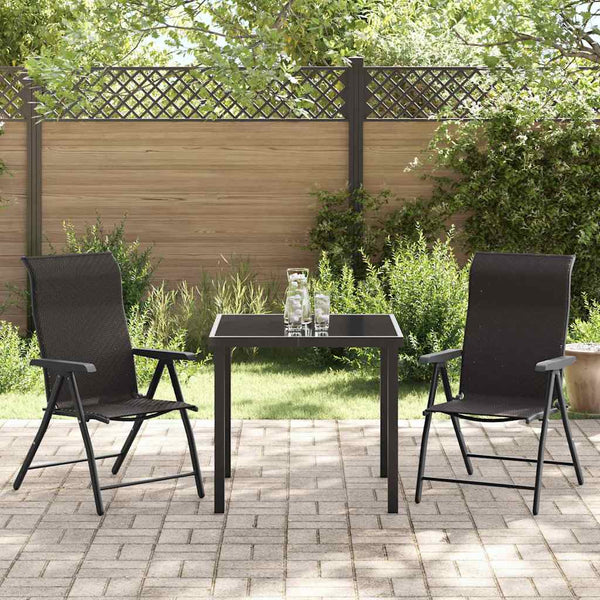 3-teilige Garten Essgruppe, Schwarz