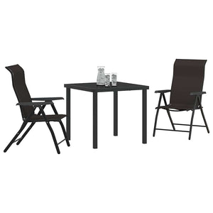 3-teilige Garten Essgruppe, Schwarz