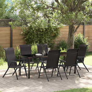 Garten Essgruppe 7-teilig, Schwarz