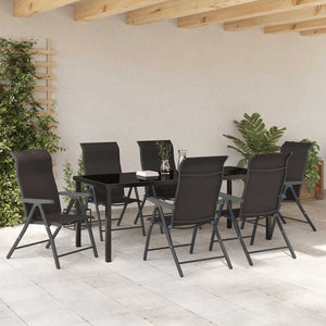 Garten Essgruppe 7-teilig, Schwarz