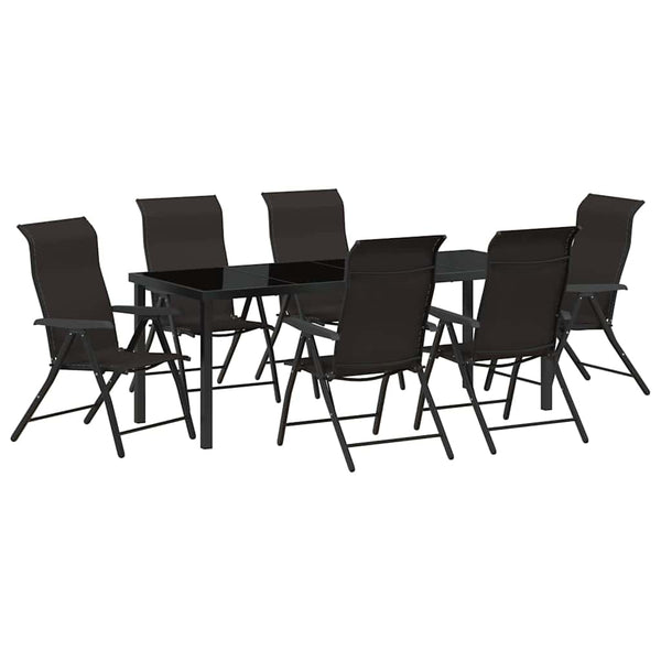Garten Essgruppe 7-teilig, Schwarz