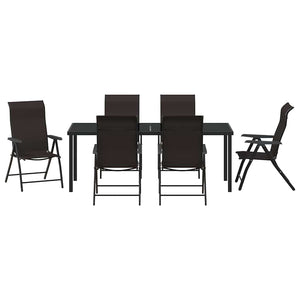 Garten Essgruppe 7-teilig, Schwarz