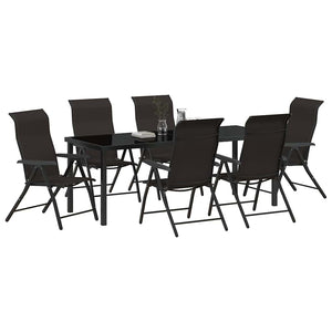 Garten Essgruppe 7-teilig, Schwarz