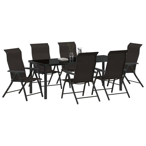 Garten Essgruppe 7-teilig, Schwarz