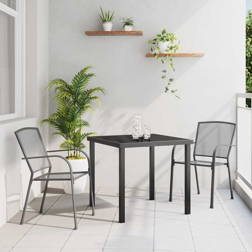 3-teilige Garten Essgruppe Anthrazit