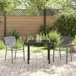 3-teilige Garten Essgruppe Anthrazit