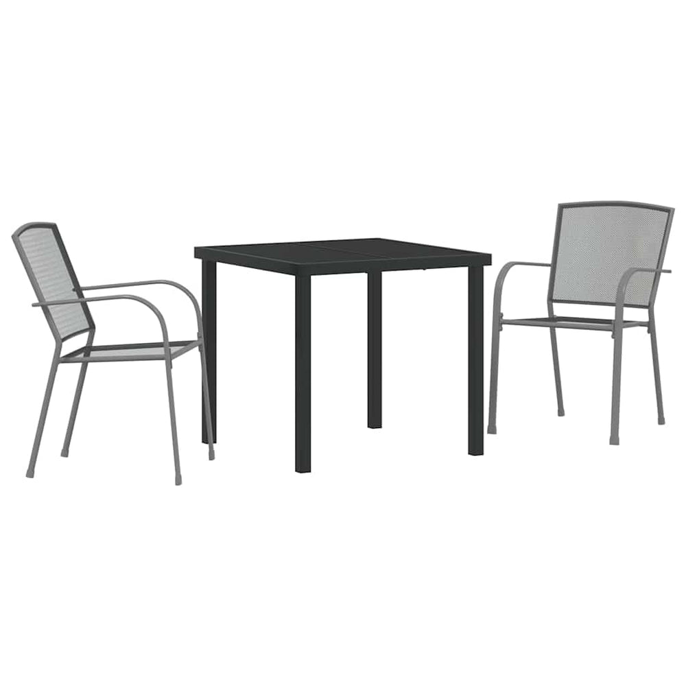 3-teilige Garten Essgruppe Anthrazit
