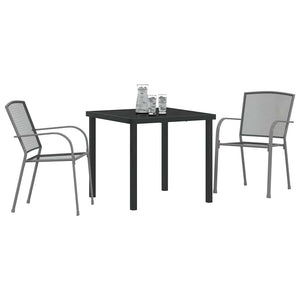 3-teilige Garten Essgruppe Anthrazit