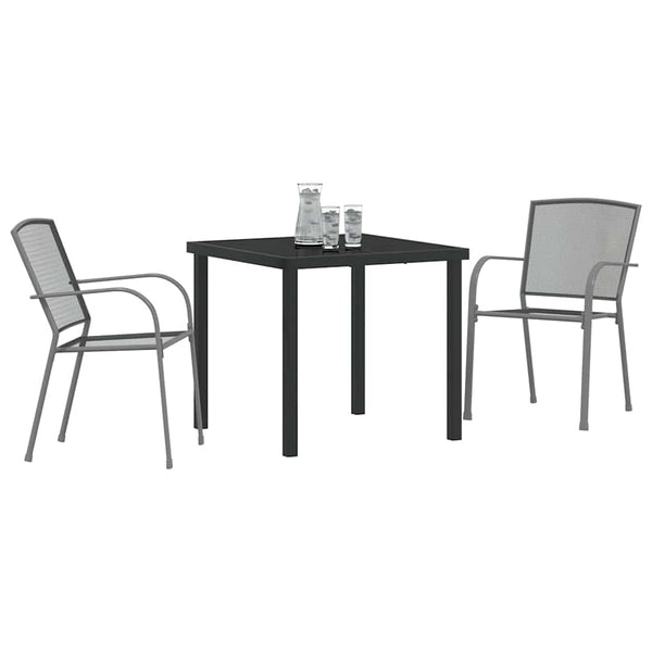 3-teilige Garten Essgruppe Anthrazit
