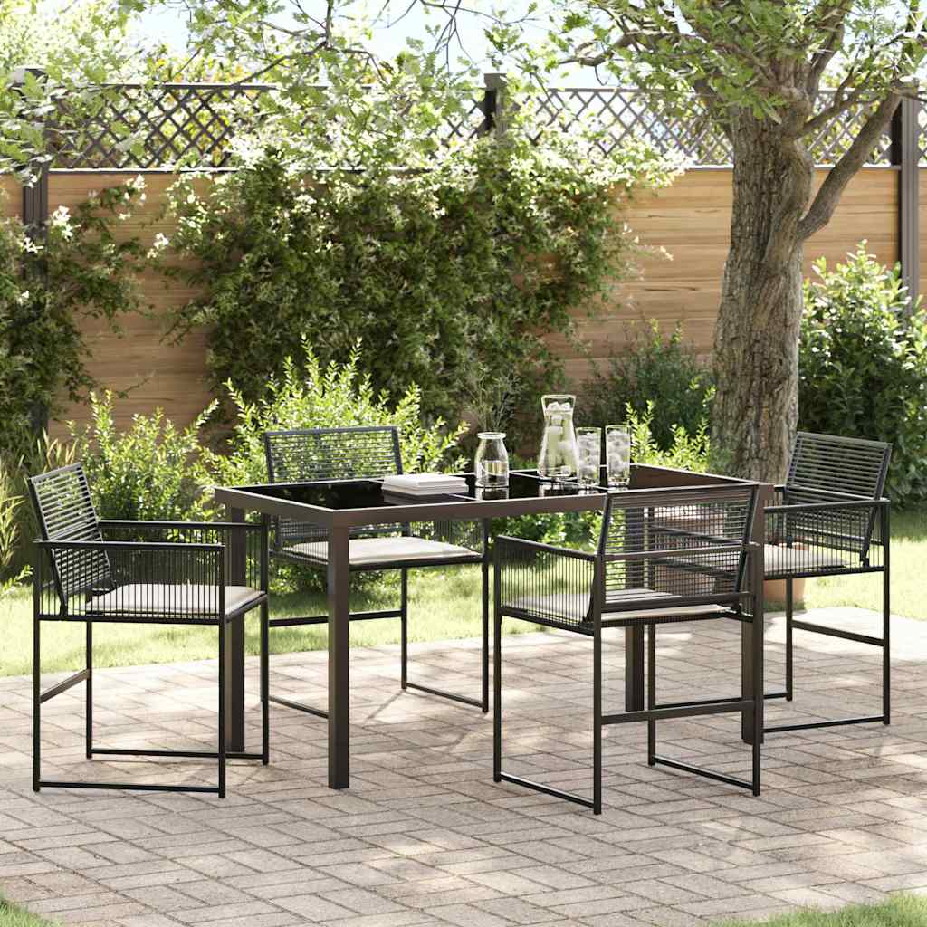 Garten Essgruppe 5-teilig, Schwarz