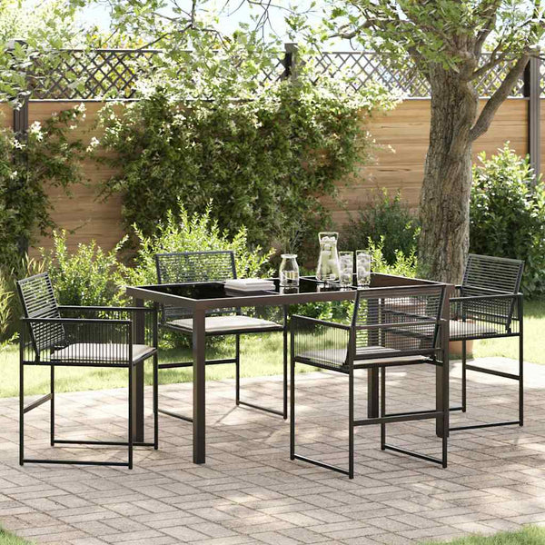 Garten Essgruppe 5-teilig, Schwarz