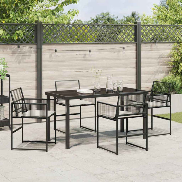 Garten Essgruppe 5-teilig, Schwarz