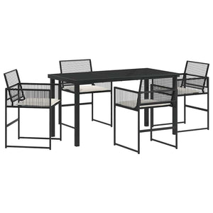 Garten Essgruppe 5-teilig, Schwarz