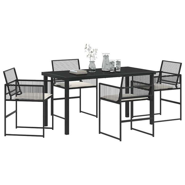 Garten Essgruppe 5-teilig, Schwarz