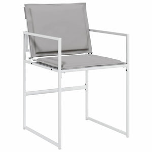 Garten Essgruppe 5-teilig, Weißer Stahl