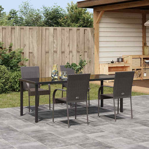 Garten Essgruppe 5-teilig Braun Stahl