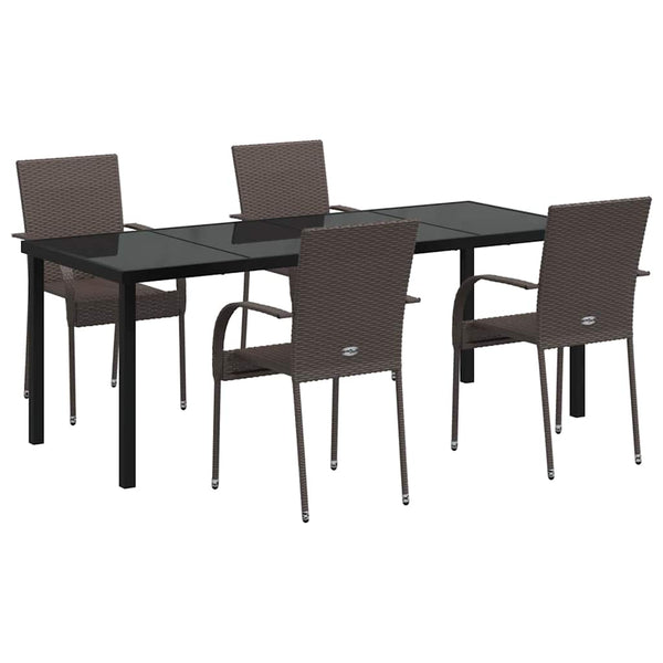 Garten Essgruppe 5-teilig Braun Stahl