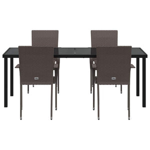 Garten Essgruppe 5-teilig Braun Stahl