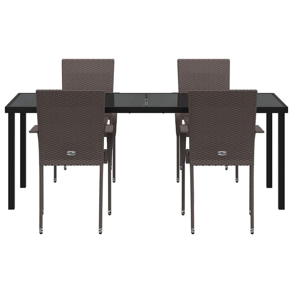 Garten Essgruppe 5-teilig Braun Stahl