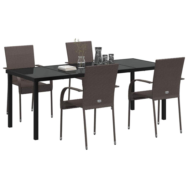 Garten Essgruppe 5-teilig Braun Stahl