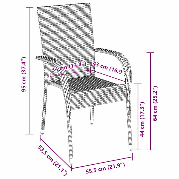 Garten Essgruppe 5-teilig Braun Stahl