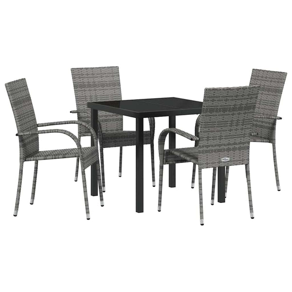 Garten Essgruppe 5-teilig Grau Stahl