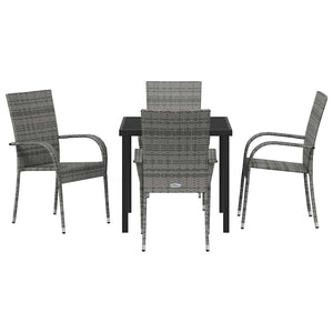 Garten Essgruppe 5-teilig Grau Stahl