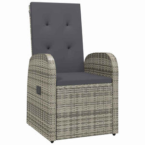 Garten Essgruppe Grau Poly-Rattan 5-teilig