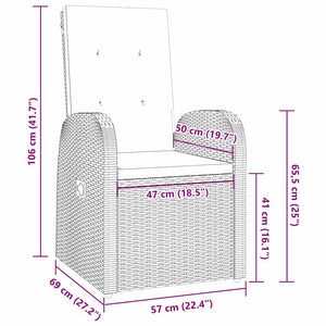 Garten Essgruppe Grau Poly-Rattan 5-teilig