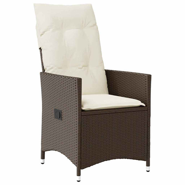 Garten Essgruppe Poly-Rattan Braun 3-teilig