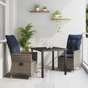 Gartenmöbel Set Grau PE-Rattan mit Kissen