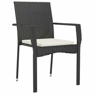 Garten Essgruppe Schwarz Poly-Rattan 5-teilig