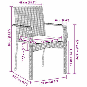 Garten Essgruppe Schwarz Poly-Rattan 5-teilig
