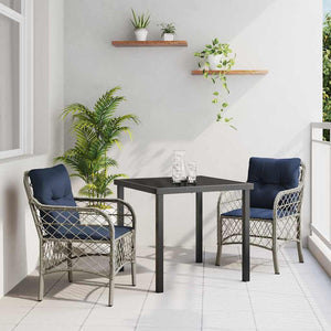 Garten Essgruppe Rattan mit Kissen, 3-teilig