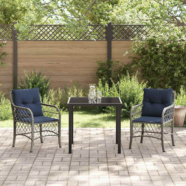 Garten Essgruppe Rattan mit Kissen, 3-teilig