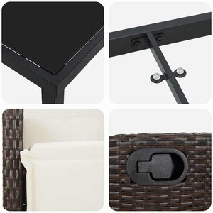 Poly Rattan Garten Essgruppe mit Kissen, 5-teilig