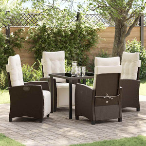 Poly Rattan Garten Essgruppe mit Kissen, 5-teilig