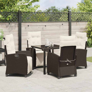 Poly Rattan Garten Essgruppe mit Kissen, 5-teilig