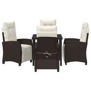 Poly Rattan Garten Essgruppe mit Kissen, 5-teilig