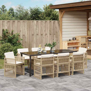 9-teilige Garten Essgruppe Beige